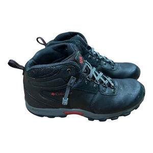 Columbia Newton Ridge Hiking Boots Mens 7 Black Red BY2852-010